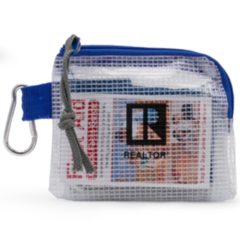 First Aid Kit in a Zippered Clear Nylon Bag - firstaidkitblue