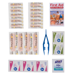 First Aid Kit in a Zippered Clear Nylon Bag - firstaidkitcontents