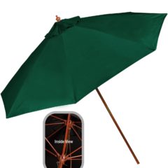 Wooden Patio Market Umbrella – 9 Feet - green