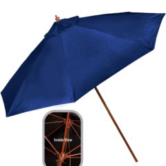 Wooden Patio Market Umbrella – 9 Feet - navy