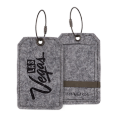 Poplar Recycled Felt Luggage Tag - poplarslategrey