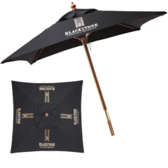 Square Wooden Market Umbrella 7′ - sqblk