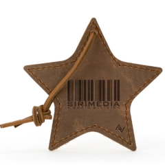 Ornament – Stella Leather Star - starornamentdistressedbrown