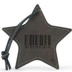 Ornament – Stella Leather Star - starornamentslategrey