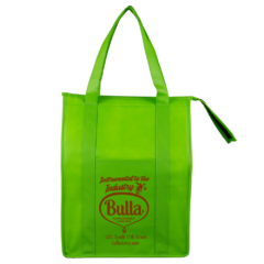 “Super Cooler” Large Insulated Cooler Zipper Tote Bag - supercoolerlimegreen