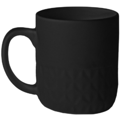 Textured Ceramic Coffee Mug – 16 oz - texturedmugblack