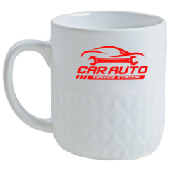 Textured Ceramic Coffee Mug – 16 oz - texturedmugwhite