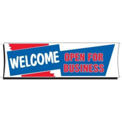 Welcome Open for Business Heavy-Duty Banner – 3′ x 10′ - welcomeopenforbusinessbanner
