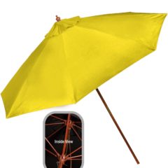 Wooden Patio Market Umbrella – 9 Feet - yellow