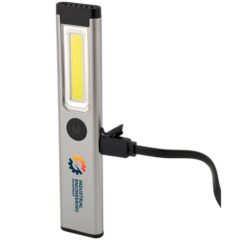 Rechargeable Slimline Safety COB Worklight - A8767 8211 Charging cable in use