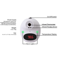 Wall-Mounted Infrared Contactless Thermometer - TempoIIWallMountedInfraredContactlessThermometerfeatures
