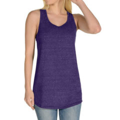 JERZEES Women’s Snow Heather Jersey Racerback Tank Top - purple