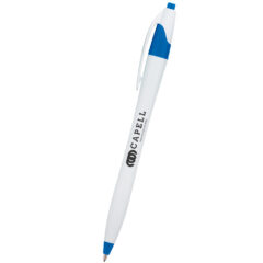 Antimicrobial Dart Pen - 11154_WHTBLU_Front_Silkscreen
