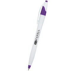 Antimicrobial Dart Pen - 11154_WHTPUR_Front_Silkscreen