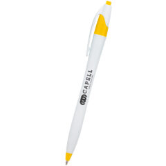 Antimicrobial Dart Pen - 11154_WHTYEL_Front_Silkscreen