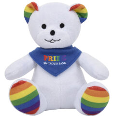 Rainbow Bear Plush Toy – 6″ - 1277_RAINBOW_Bandana_Colorbrite