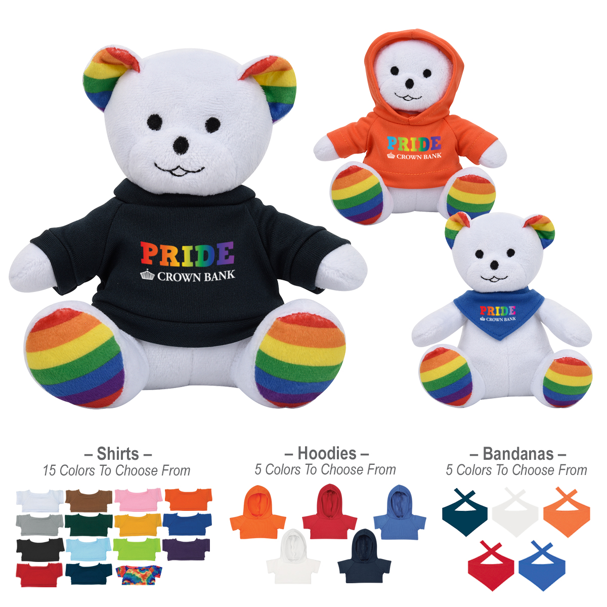 rainbow plush bear