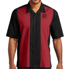 Port Authority® Retro Camp Shirt - 1764-BlackRed-1-S300BlackRedModelFront-1200W