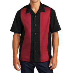 Port Authority® Retro Camp Shirt - 1764-BlackRed-1-S300BlackRedModelFront4-1200W