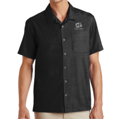 Port Authority® Textured Camp Shirt - 7269-Black-1-S662BlackModelFront-1200W