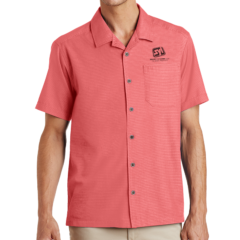 Port Authority® Textured Camp Shirt - 7269-DeepCoral-1-S662DeepCoralModelFront-1200W
