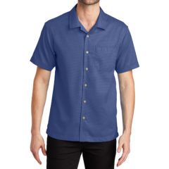 Port Authority® Textured Camp Shirt - 7269-Royal-1-S662RoyalModelFront1-1200W