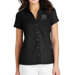 Port Authority® Ladies Textured Camp Shirt - 7270-Black-1-L662BlackModelFront-1200W