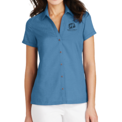 Port Authority® Ladies Textured Camp Shirt - 7270-Celadon-1-L662CeladonModelFront-1200W