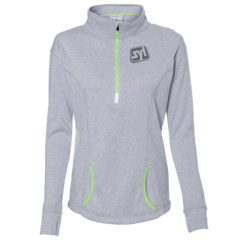 J. America – Women’s Cosmic Fleece Quarter-Zip Pullover - 8617-Ice-Fleck-Neon-Green-F_1024x1024