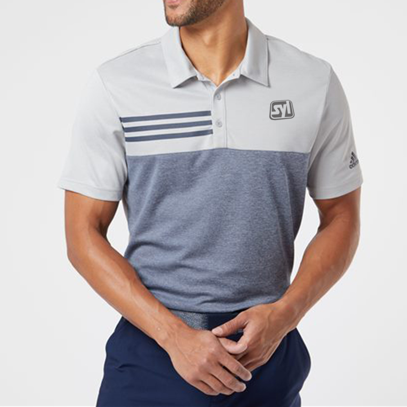 Adidas Heathered Colorblock 3-Stripes Sport Shirt - 9172_fm