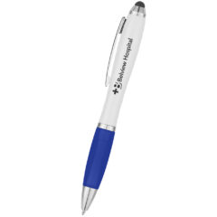Stylus Pen with Antimicrobial Additive - 11152_WHTBLU_Silkscreen