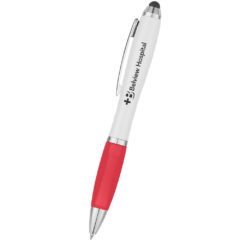 Stylus Pen with Antimicrobial Additive - 11152_WHTRED_Silkscreen