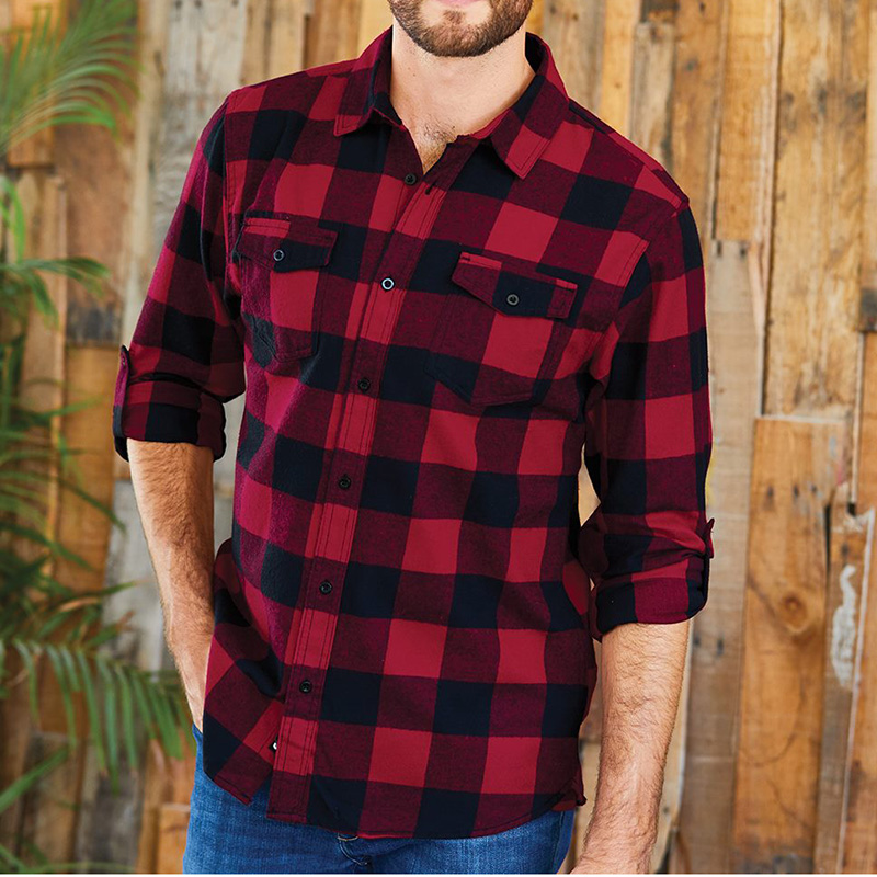 Burnside Yarn-Dyed Long Sleeve Flannel Shirt - 3317_fl