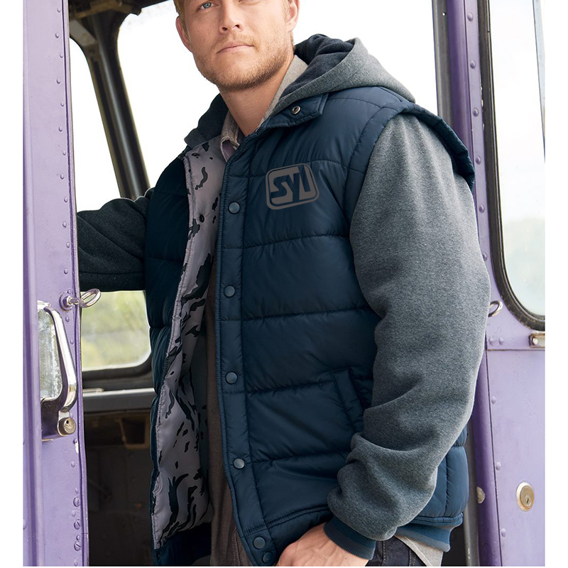 Burnside Nylon Vest with Fleece Sleeves - 3321_fl