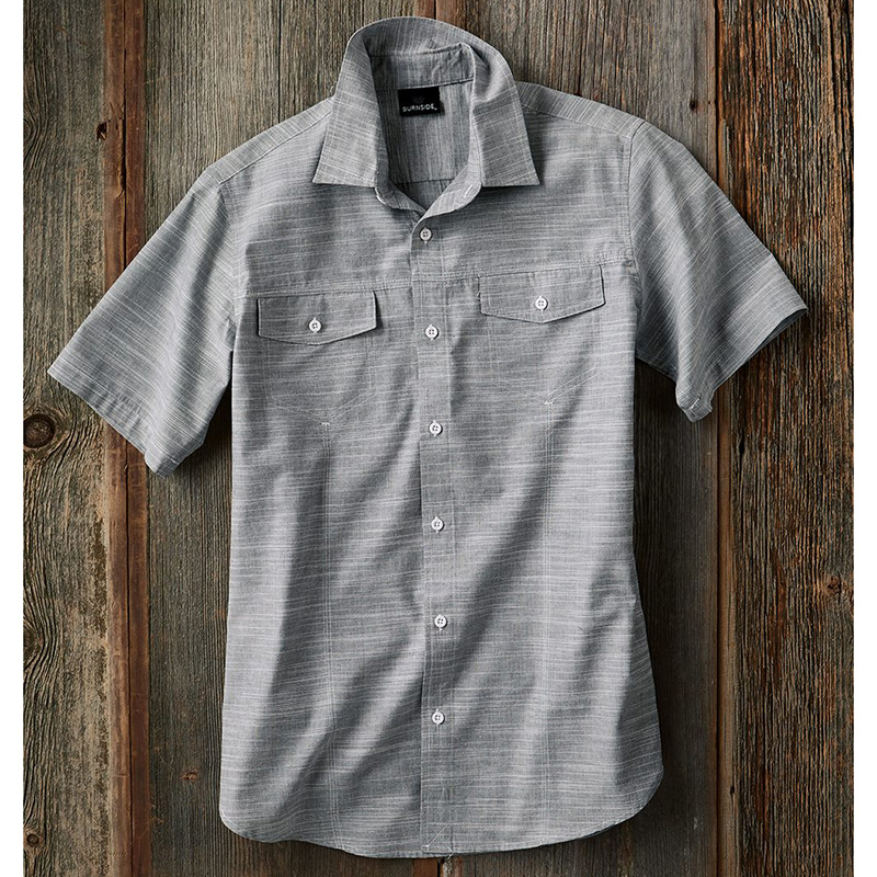 Burnside Textured Solid Short Sleeve Shirt - 3409_fl