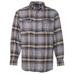 Burnside Snap Front Long Sleeve Plaid Flannel Shirt - 61764_f_fl