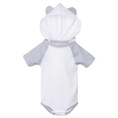 Rabbit Skins Fine Jersey Infant Short Sleeve Raglan Bodysuit with Hood & Ears - 72530_f_fm