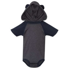 Rabbit Skins Fine Jersey Infant Short Sleeve Raglan Bodysuit with Hood & Ears - 72531_f_fm