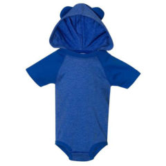 Rabbit Skins Fine Jersey Infant Short Sleeve Raglan Bodysuit with Hood & Ears - 72533_f_fm