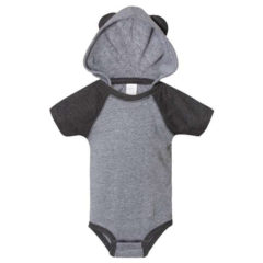Rabbit Skins Fine Jersey Infant Short Sleeve Raglan Bodysuit with Hood & Ears - 72534_f_fm