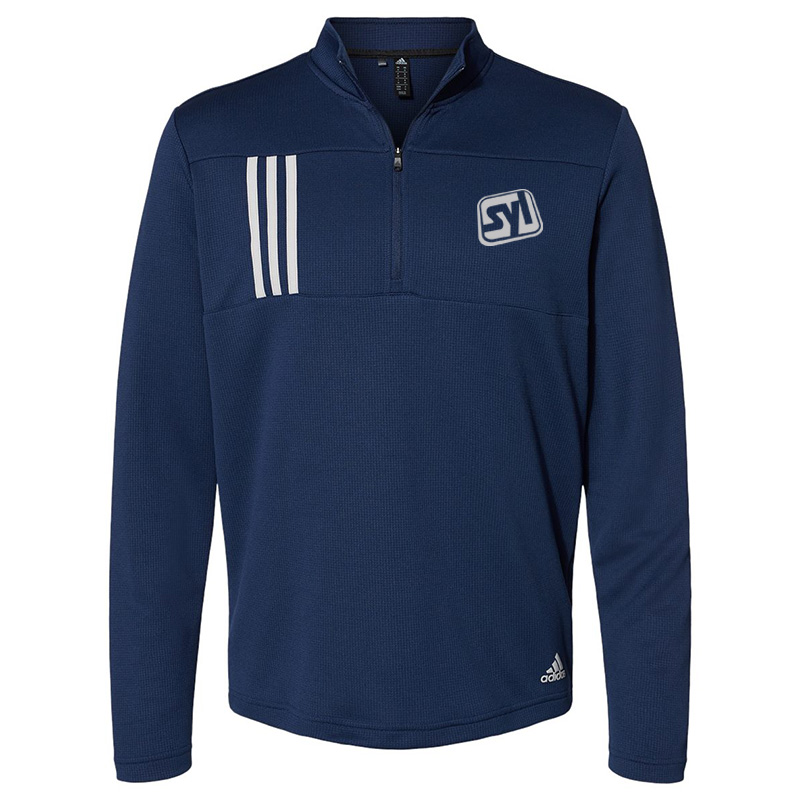 Adidas 3Stripes Double Knit Quarter Zip Pullover Show Your Logo