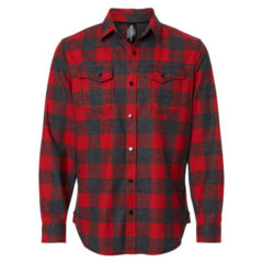 Burnside Snap Front Long Sleeve Plaid Flannel Shirt - 94539_f_fm