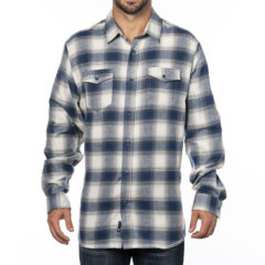 Burnside Yarn-Dyed Long Sleeve Flannel Shirt - EcruBlue