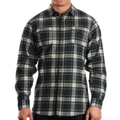 Burnside Yarn-Dyed Long Sleeve Flannel Shirt - NavyGreen