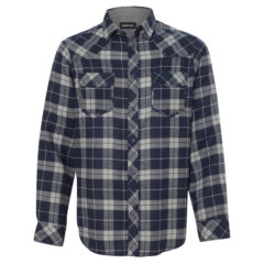 Burnside Yarn-Dyed Long Sleeve Flannel Shirt - NavyGrey