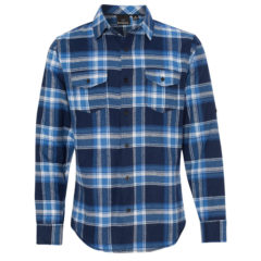 Burnside Yarn-Dyed Long Sleeve Flannel Shirt - blueWhite