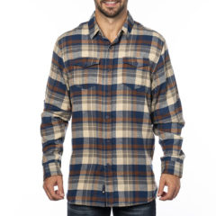Burnside Yarn-Dyed Long Sleeve Flannel Shirt - brown