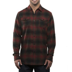 Burnside Yarn-Dyed Long Sleeve Flannel Shirt - crimson