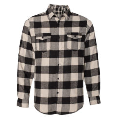 Burnside Yarn-Dyed Long Sleeve Flannel Shirt - ecruBlackBuffalo