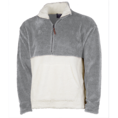 Unisex Oxford Quarter Zip Fleece Pullover - grey